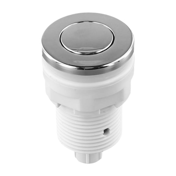 28Mm Pneumatic Air Switch Button For Food Waste Disposer, ABS Chrome Plated Control With Silicone Gasket, White