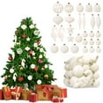 thumbnail image 1 of 28PCS 3.15Inch Christmas Ball Ornaments for Tree Plastic Xmas Decorative Hanging Balls Handmade Flocked Velvet Xmas Tree Home Decor A, 1 of 6