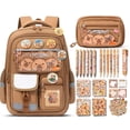 thumbnail image 1 of 28PCS Kawaii Capybara Backpack with Pencil Case & Stationery Set, 1 of 7