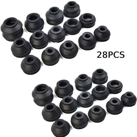 28PCS Rubber Ball Joint Boot Kit for Car Suspension and Steering System, Dust Covers for Track Rod and Tie Rod Linkage to Components and Reduce Wear