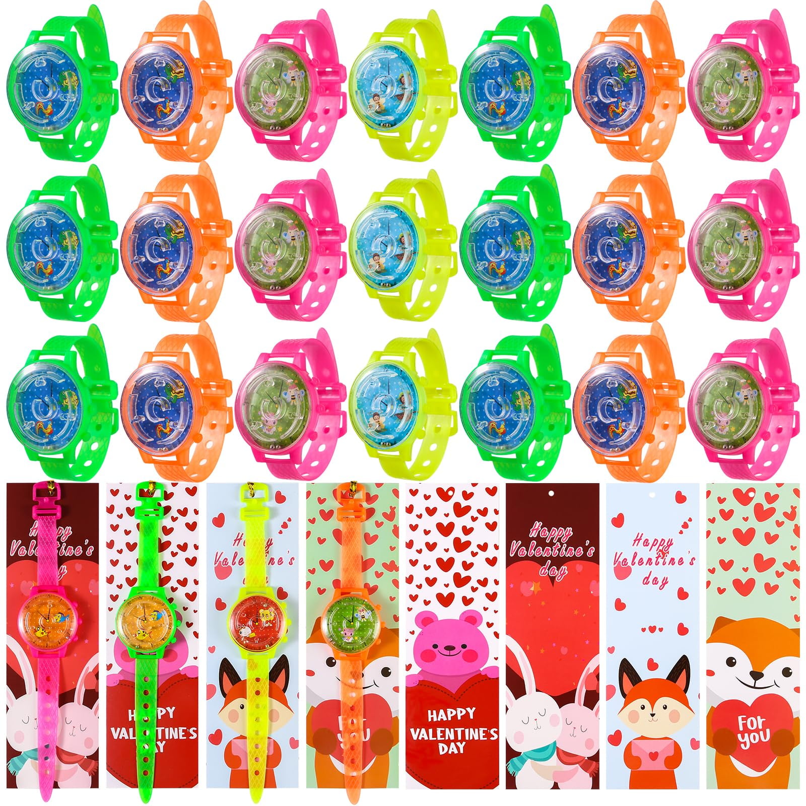 28Pack Valentines Day Gifts HP29 for Kids,Maze Bracelets Bulk Toys with