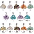 thumbnail image 1 of 28Pcs 14 Styles Tree of Life Gemstone Pendants Crystal Quartz Chakra Pendant Charms Mixed Gemstone Chip European Flat Round Large Hole Dangle Charm with Alloy Finding for Jewelry Making, 1 of 7