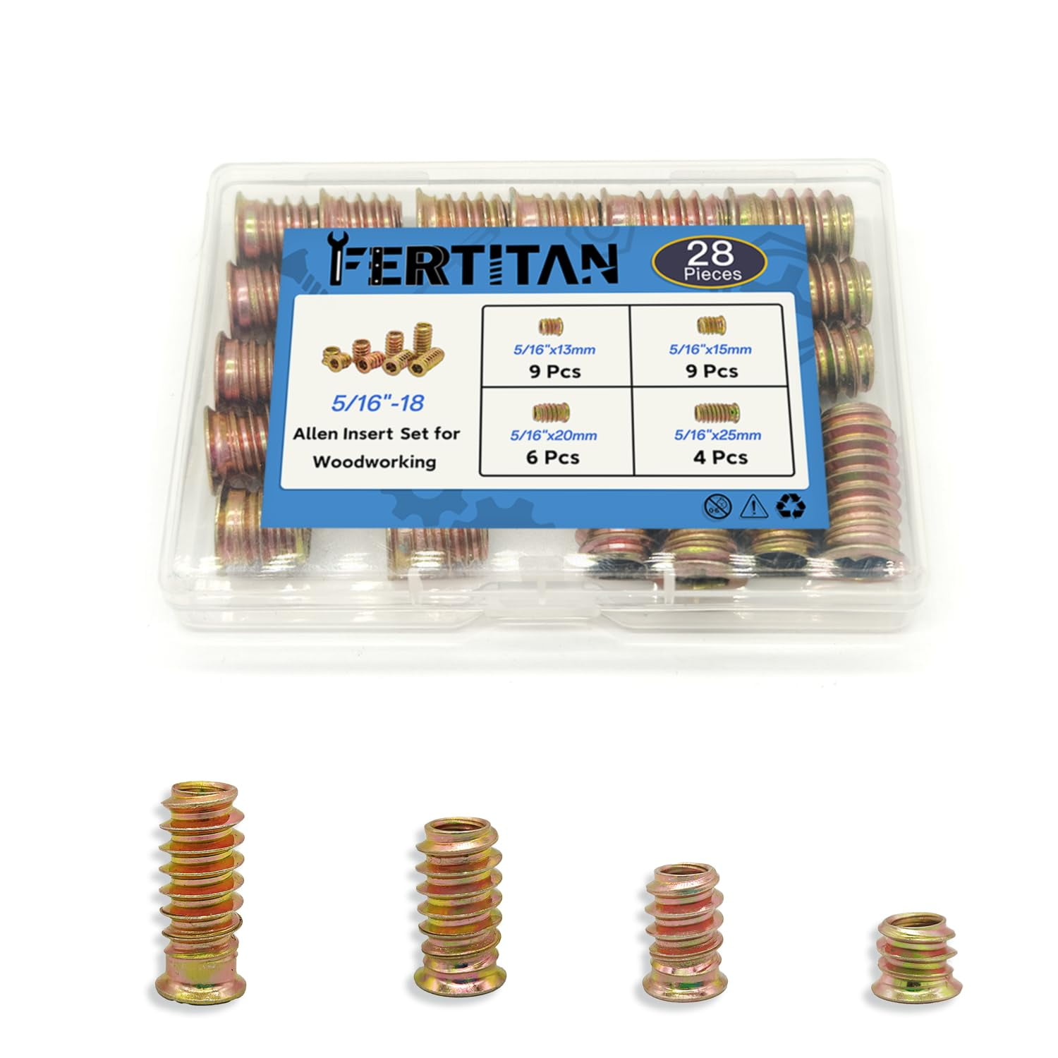 Insert Fastner 28Pcs 5/16
