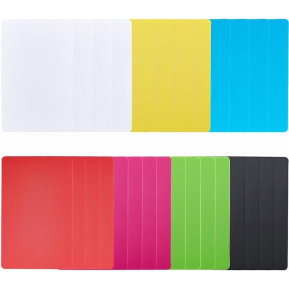 28Pcs 7 Colors Plastic Sheets Rectangle Mixed Color 85.5x54x0.5mm 4pcs/color for DIY