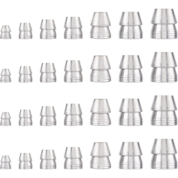 28Pcs 7 Sizes Safety Round Handle Wedges Hammer Handle Splitting Wedge Platinum Hand Metal Wedge Round Steel Wedge for Claw Hammer Sledge Silver DIY