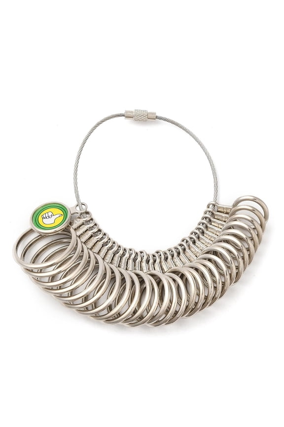 28Pcs Alloy Ring Sizers Professional Model Platinum Reusable Finger Size Gauge Jewelry Sizing Tool