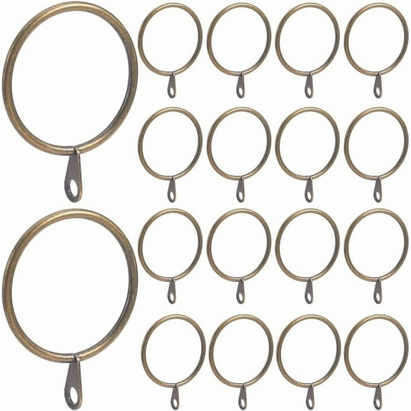 28Pcs Bronze Curtain Ring Metal Eyelet Rings 3.8CM Vintage Heavy Duty Rustproof Iron Drapery Decorative Sliding Hangers Loop for Hanging Rods Window Curtains Pin Drape Hooks Supplies Bronze