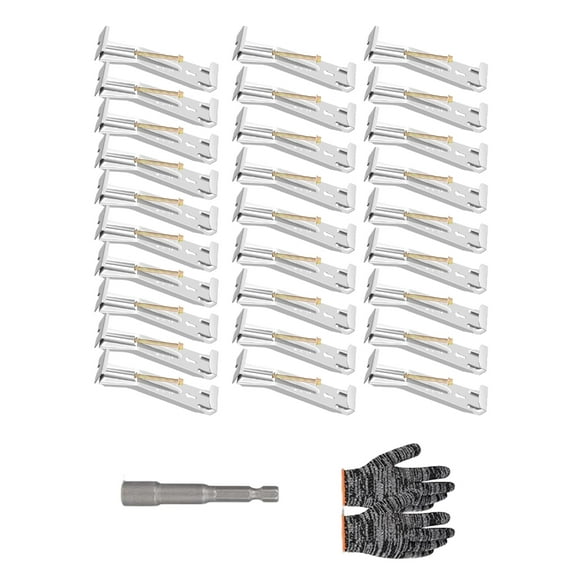28Pcs Concealed Gutter Hangers with Pre-Inserted Quick Screw Gutter Clip Rain Gutter Brackets for Gutters Repair