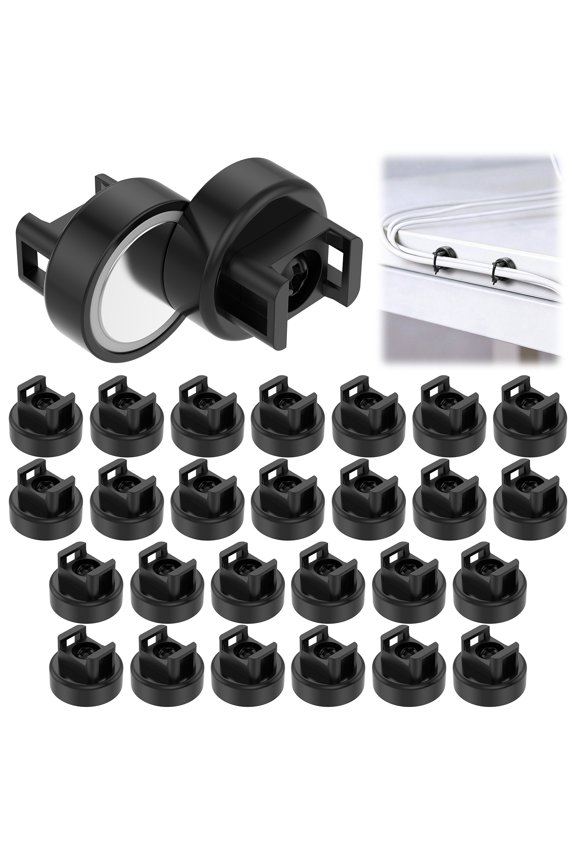 28Pcs Magnet Zip Tie Mount Magnetic Zip Ties Mount 360 Rotation 25LBS Strong Multipurpose Wire Cable Holder Mount Wire Clips Management for Home Office Marine Electrical Wiring