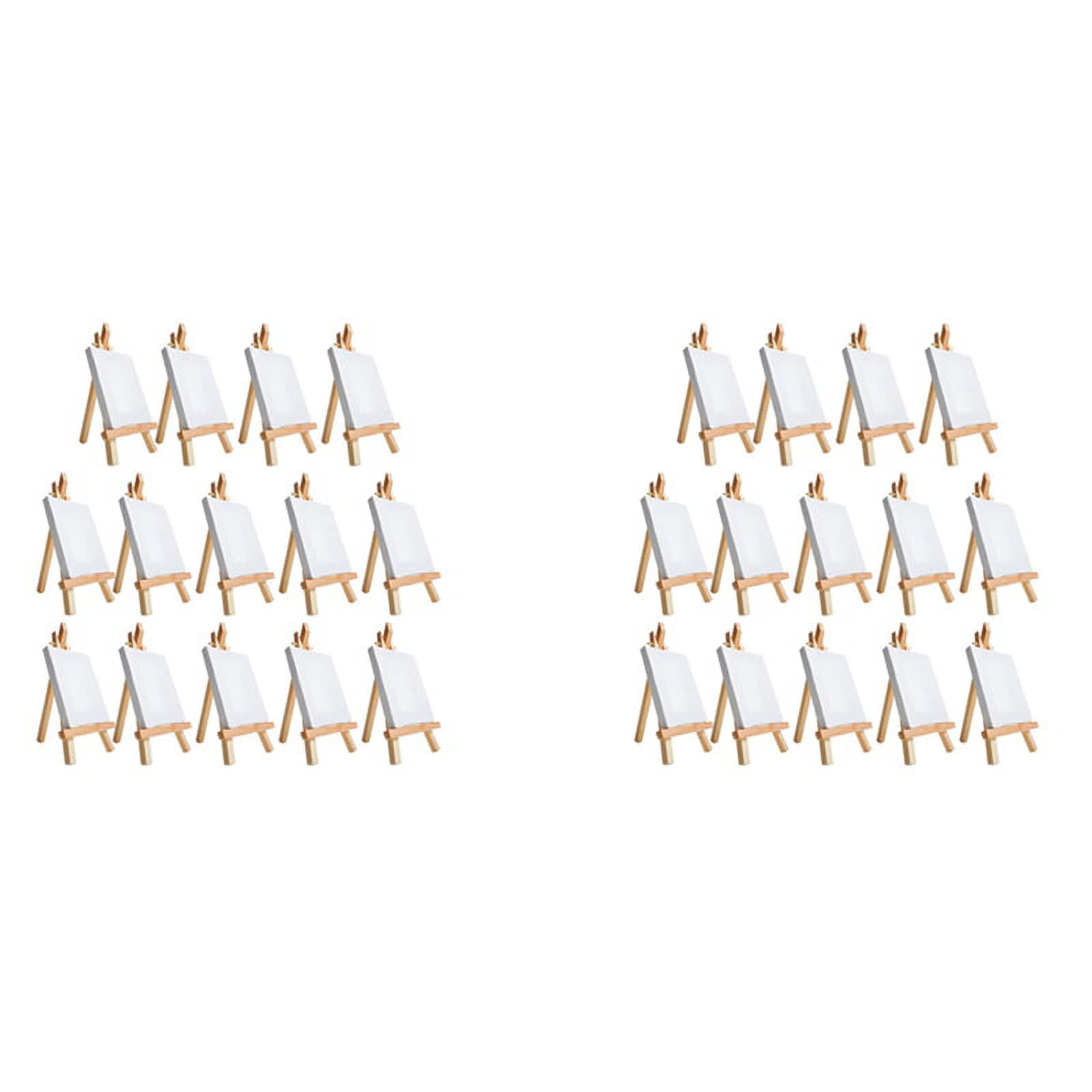 28Pcs Mini Canvas and Easel Brush Set, Canvas Inch, Pre-Stretched Canvas, Mini Painting Kit, Kids Painting
