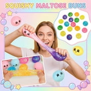 28Pcs Mini Colorful Dumpling Squishy, Cute Squishy Dumpling Large, Squishy Dumpling Doll with Cute Expressions, Silicone Bun Sensory Fidget Dolls, Hand Pinching Decompression Dolls