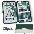 thumbnail image 1 of 28Pcs New Stainless Steel Nail Clipper Set Grooming Tool Set With Portable Case Manicure Art Tool Nails Cut, 1 of 9