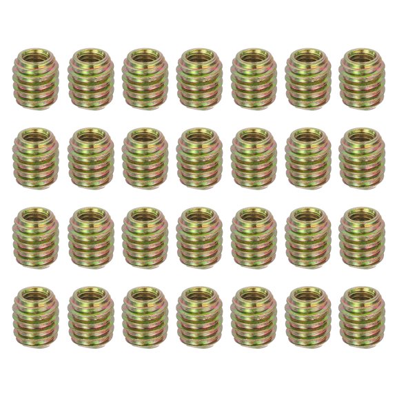 28Pcs Threaded Inserts Nuts M6x13mm Hex Socket Drive Nut Inserts for Wood