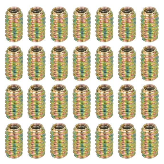 28Pcs Threaded Inserts Nuts M6x20mm Hex Socket Drive Nut Inserts for Wood