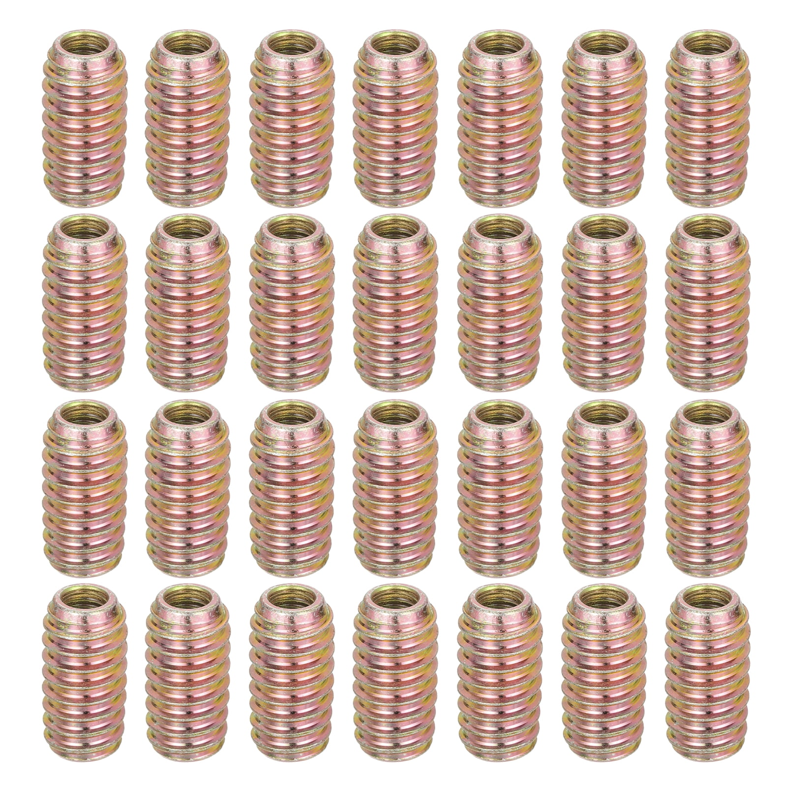 28Pcs Threaded Inserts Nuts M8x30mm Hex Socket Drive Nut Inserts for Wood