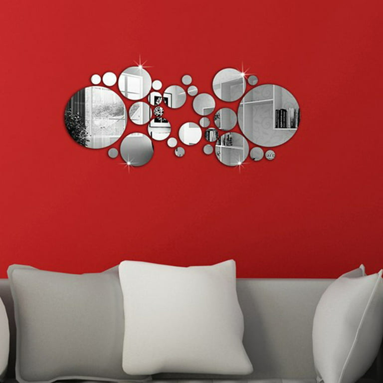 Modern 3D Acrylic Mirror Wall Stickers Living Room Bedroom Decoration Home  Decor