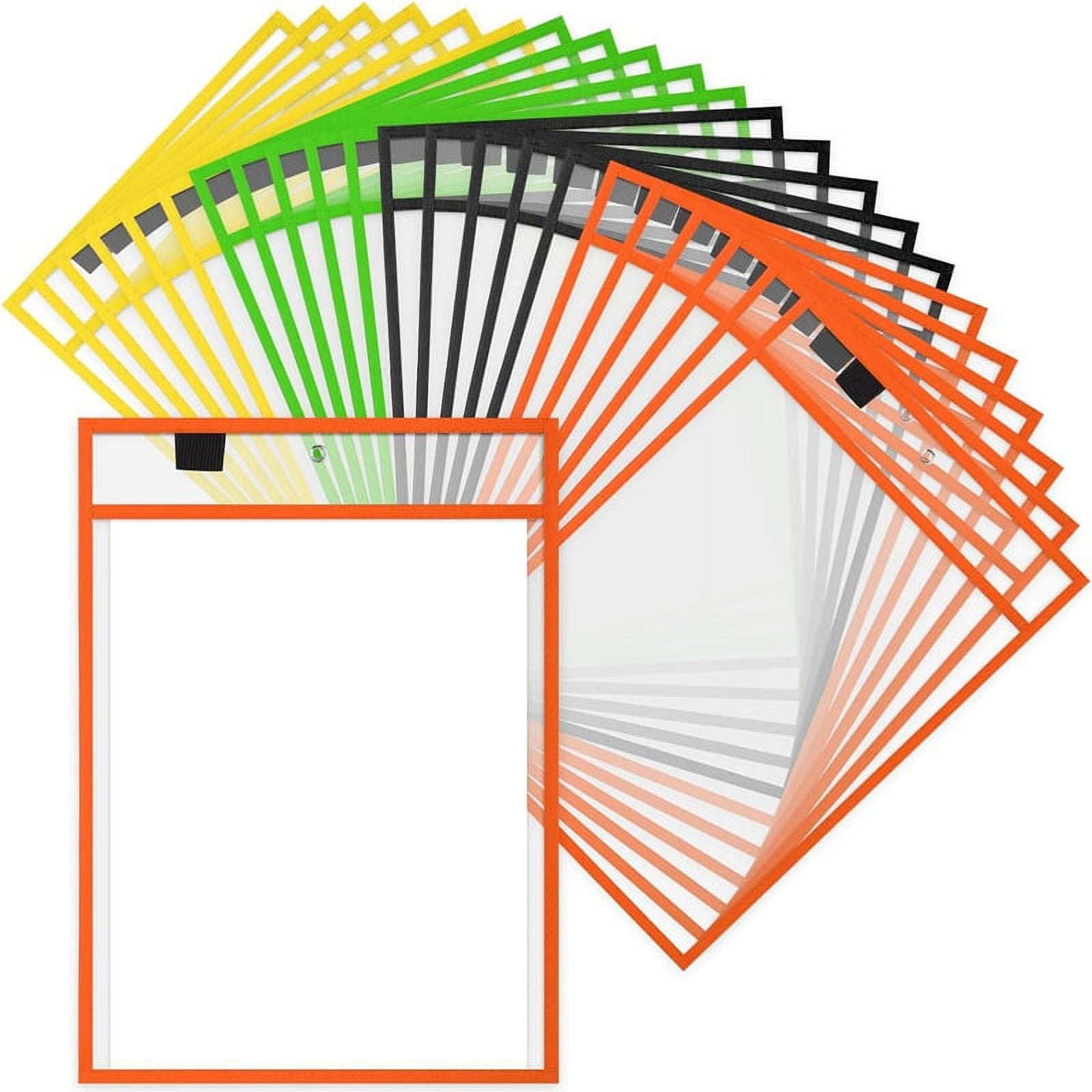 28Piece Work Note Holder Reusable Note Holder Pocket Plastic File Bag