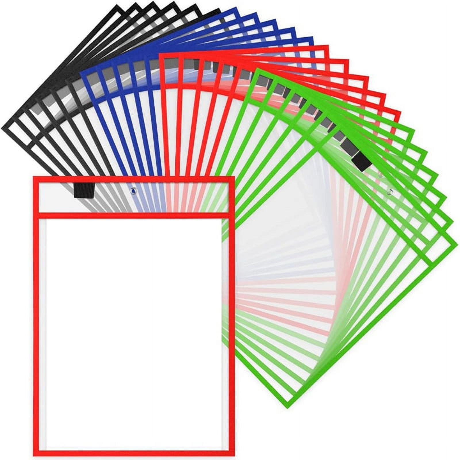 28Piece Work Note Holder Reusable Note Holder Pocket Plastic File Bag