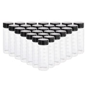 28Pieces Small Glass Vials with Scale Black Screwcap Mini Empty Liquid Sampling Sample Glass Bottles 30ml Clear