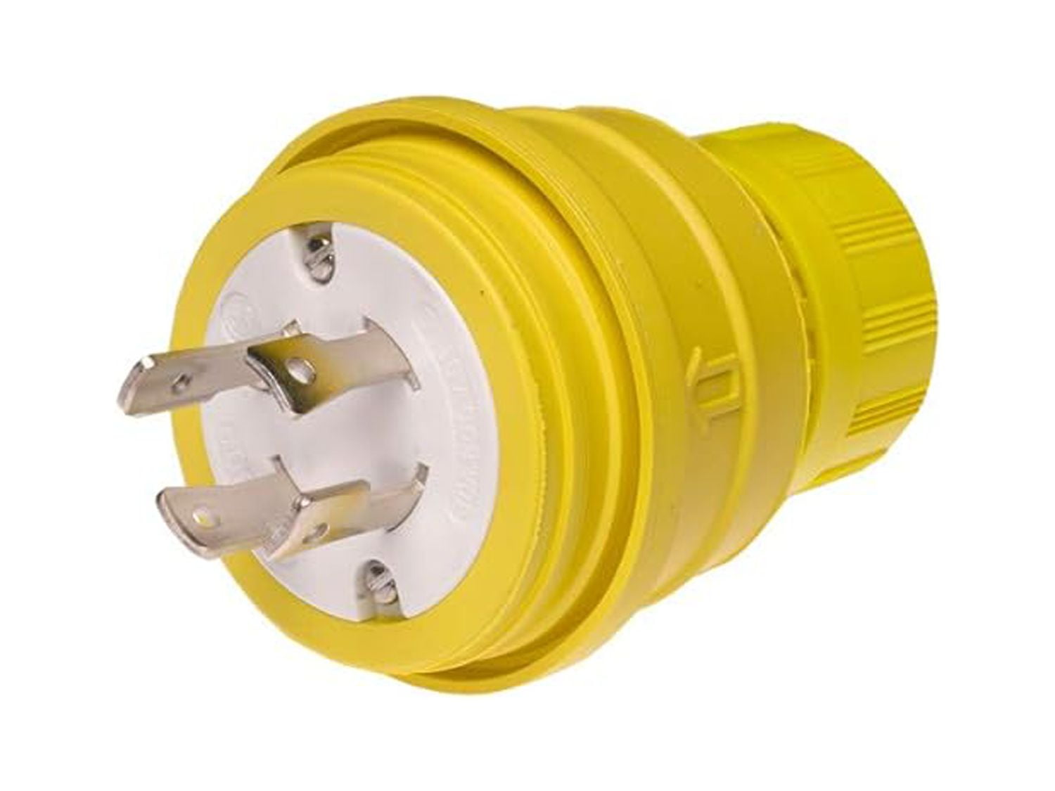28W77 Watertite Wet Location Locking Blade Plug, 3Phase, 4 Wires, 3