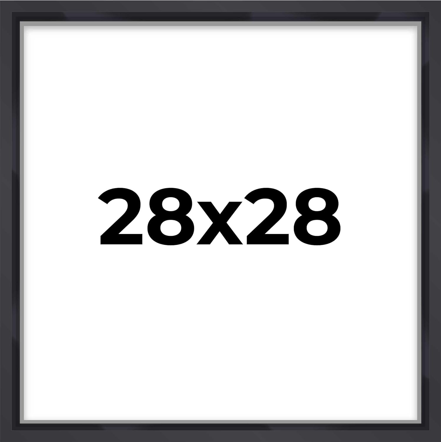28X28 Box Frame Contemporary Black Finish | 1" Depth Of ble Space ...