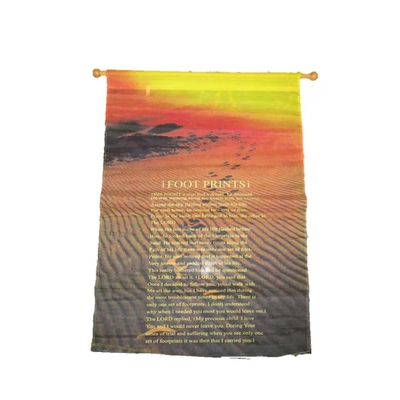 28X40 Printed Christian Catholic Foot Prints Scripture Nylon Garden Flag 28"X40"