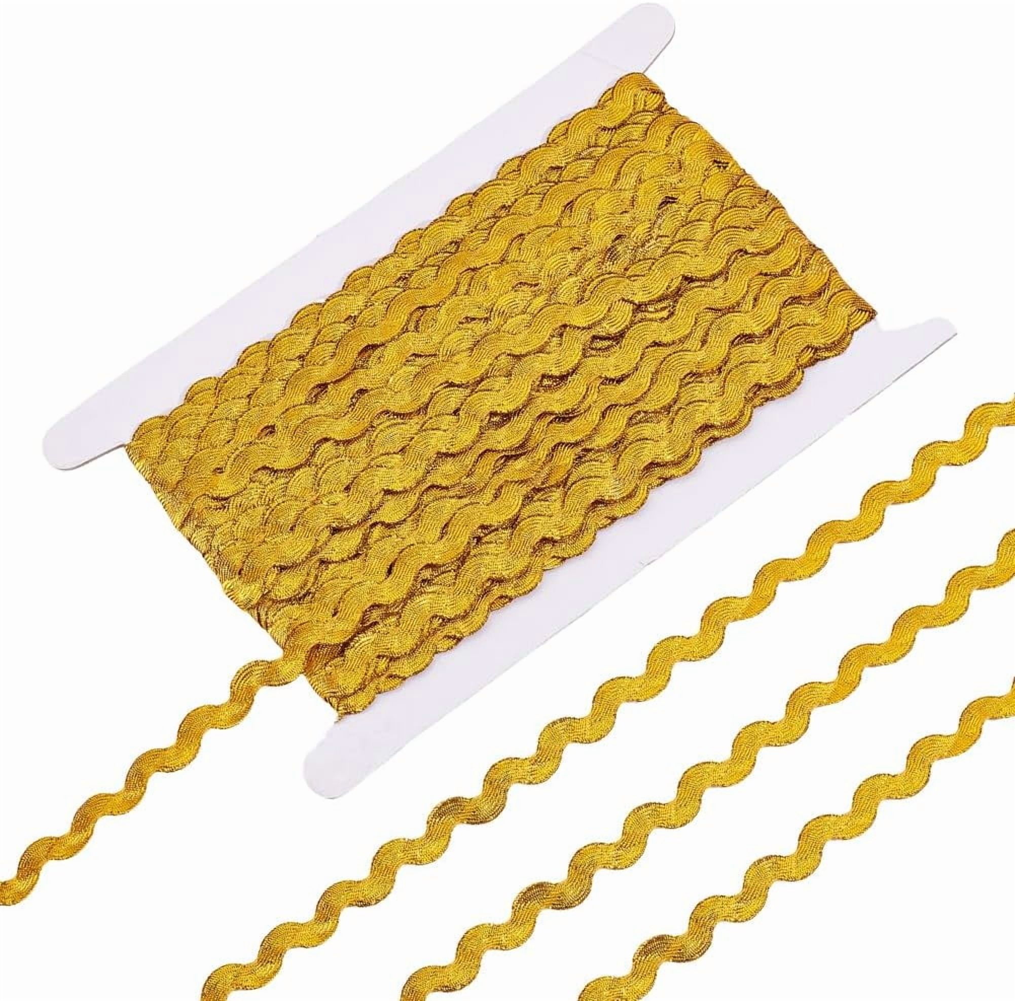 28Yards(25.6m) Rick Rack Sewing Ribbons Gold Wavy Bending Ribbon ...