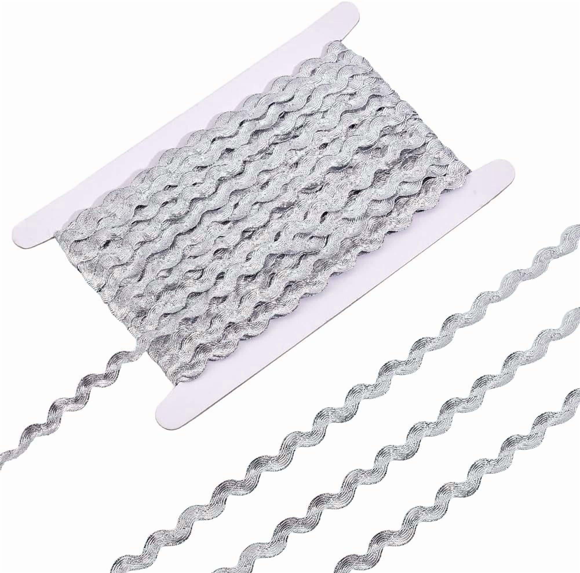 Rickover's Ribbon Rack 28Yards(25.6m) Rick Rack Sewing Ribbons Silver Wavy Bending Ribbon ...