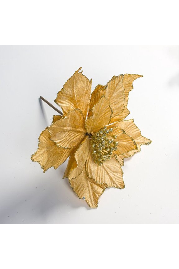 28cm Flowers For Decoration Christmas Poinsettia Glitter Flower Hanging Xmas Party Tree Decoration Wedding Decor