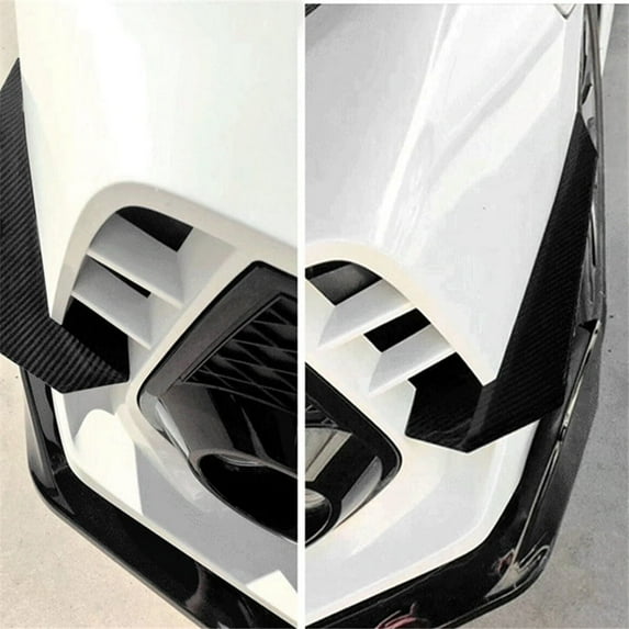 28cm Front Bumper Canards Splitter Fins For Honda Civic Type-R 2016-2021 - Gloss Black