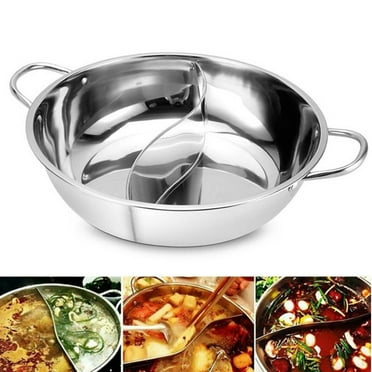 28cm Hot Pot Twin Divided Stainless Steel 28cm Cookware Hot Pot Ruled Compatible
