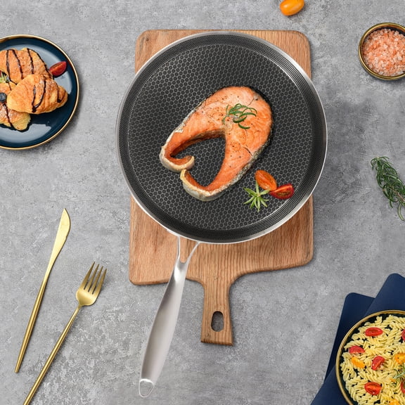 28cm Non-Stick Crepe Pan 2.5cm Deep Long Handle w/Hole Kitchen