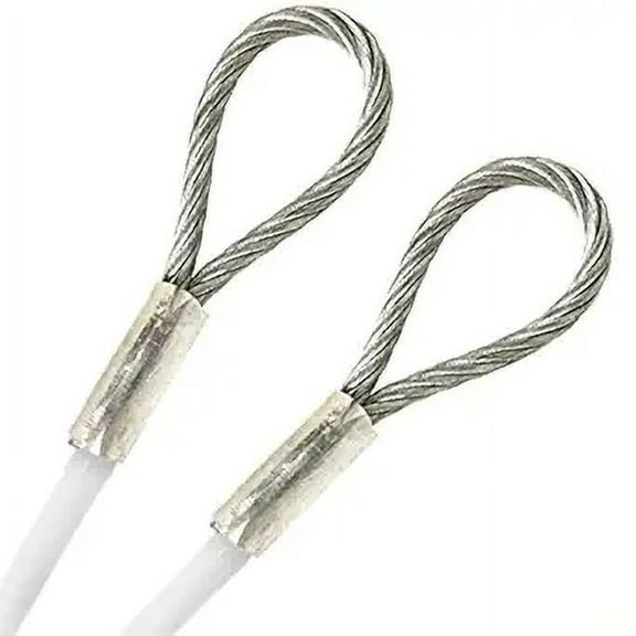 28ft Order To Size 1/8 Galvanized Steel Cable WHITE Vinyl Coated To 3/16 Made To Order In USA