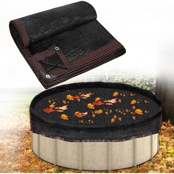 28ft Round Leaf Net Pool Cover for Above Ground Pools - Fit 28' Leaves Mesh Safety Net, for 28 FT Round Swimming Pools