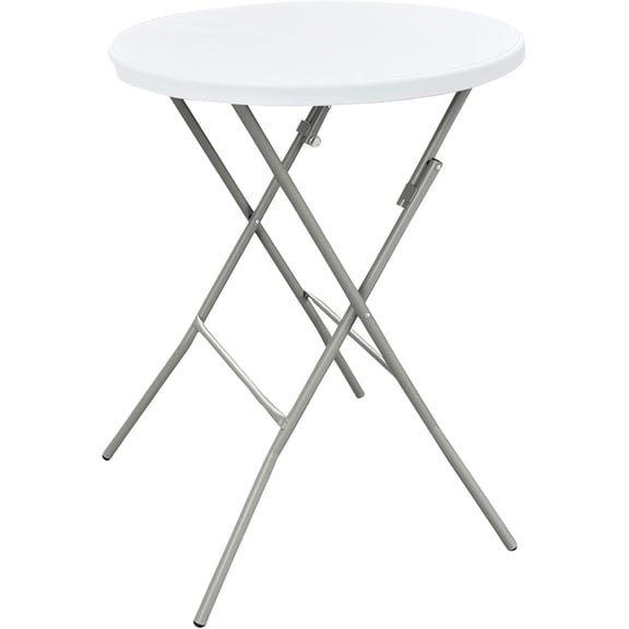 28in Cocktail Table, no Assembly Required, High Top Bistro Round Plastic Folding Table, Foldable Portable Bar Height Tables, Indoor Outdoor for Party Banquet Wedding Picnic Dining Camping, White