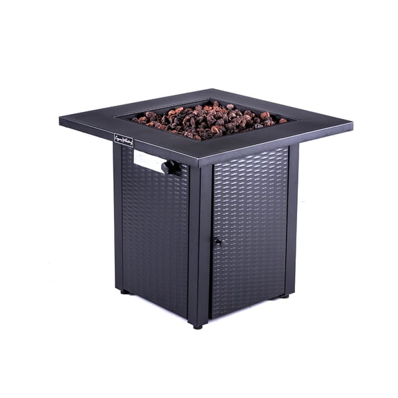 28in Square Propane Table Wicker-Look 50,000BTU Gas Table