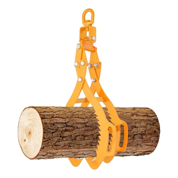 28inch 4-Claw Log Lifting Tongs Grapple, Grapple Support Up to 2645.55 Pounds Log Lifting Tongs, Lifting Tongs Log Grabs, for Truck, ATV, Tractor and Skidder (Yellow)