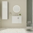 thumbnail image 1 of 28inch Wall Mount Bathroom Vanity with Sink Combo, Modern Bathroom Cabinet with Ceramic Countertop & Double Soft-Close Doors, Floating Vanity and Sink Set with 3 Colors Metal Handle, White, 1 of 9