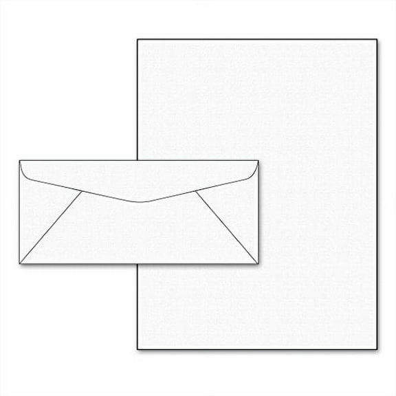 28lb White Linen Resume Paper Size 8.5 x 11 & #10 Envelopes - 50 Sets