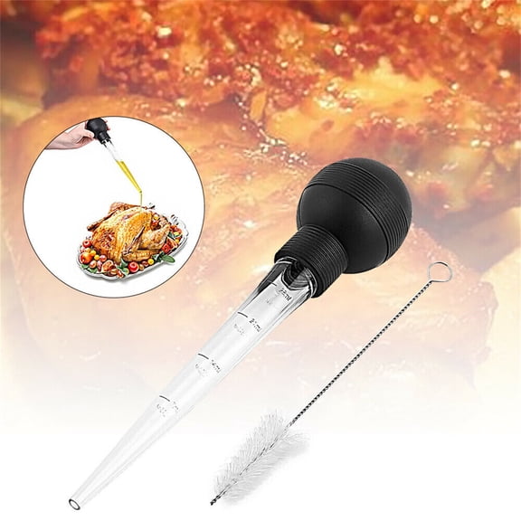28ml Meat Baster 11.6 Inch Silicone Bulb Syringe Turkey Beef Pork Roasting Kitchen Cooking Tool
