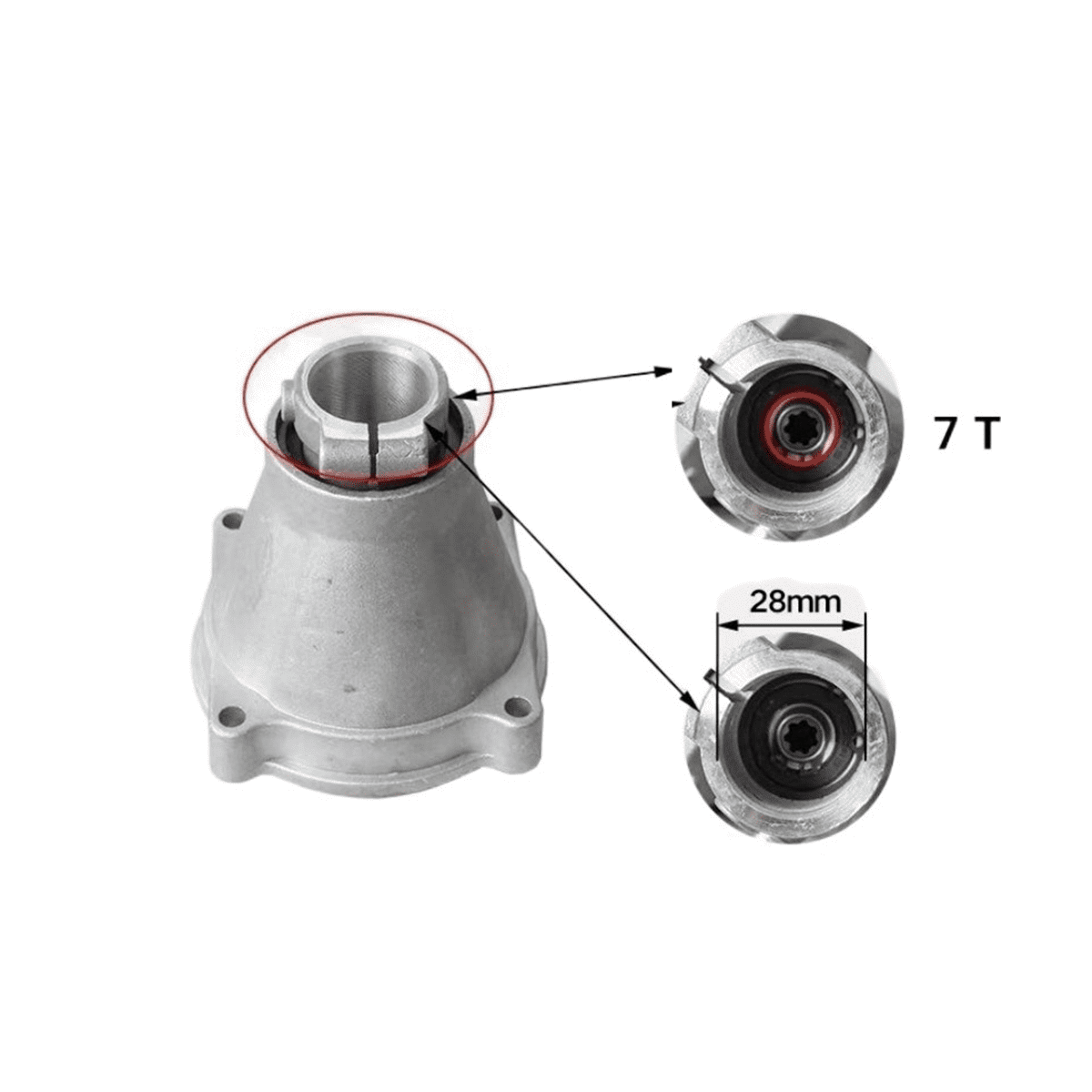28mm 7-Tooth Lawn Mower Connecting Disc Brush Cutter Side Hanging ...