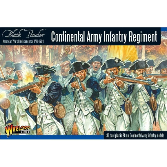 28mm Black Powder: Continental Infantry Regiment 1776-1783 (30) (Plastic)