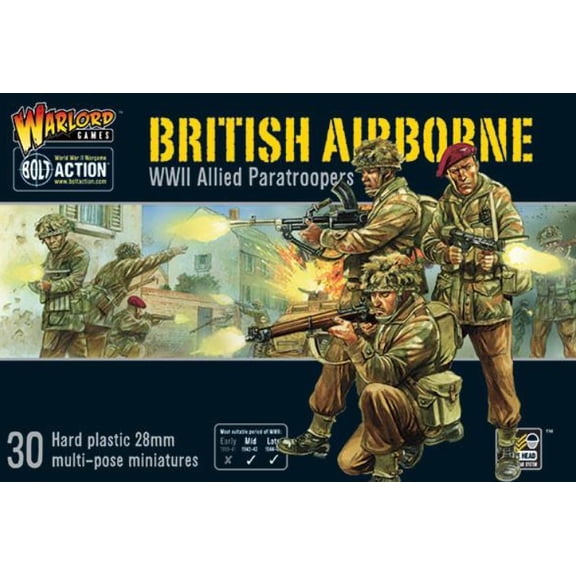 28mm Bolt Action: WWII British Airborne Allied Paratroopers (30) (Plastic)
