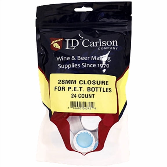 Brewers Best 28mm P.E.T. Plastic Bottle Caps 24 ct.