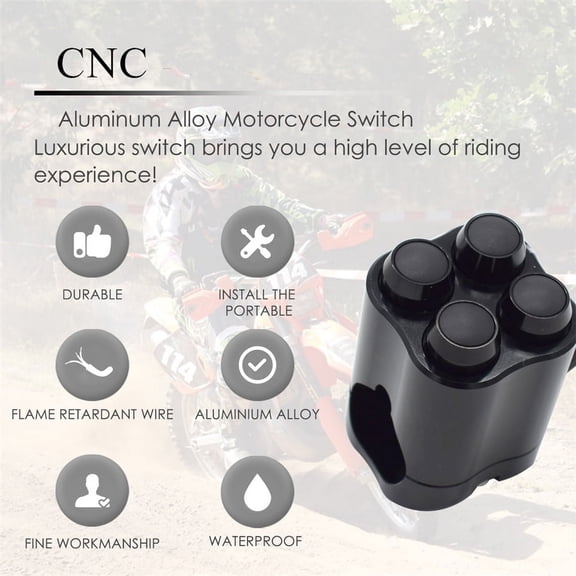 28mm CNC Aluminum Motorcycle Headlight Fog Light Switch Button Handlebar Control