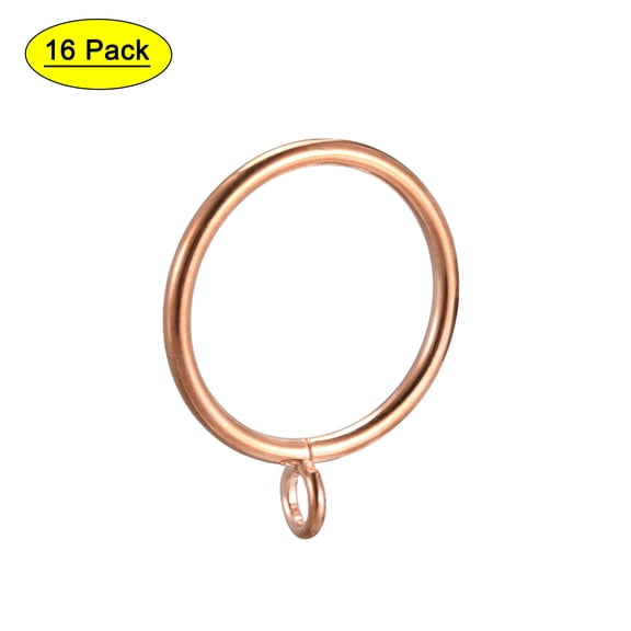 28mm Inner Dia Curtain Rings Metal Gold Tone 16 Pack