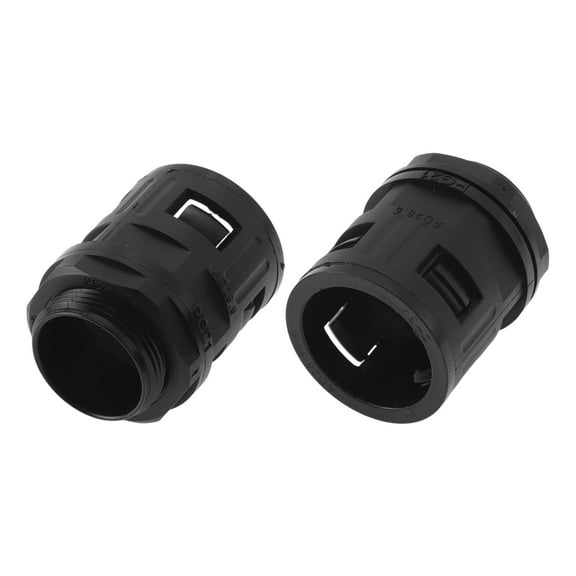 28mm / PG21 Cable Glands 28.5mm / 1.12" Bellows Quick Connector Straight PA6 Nylon Black 2 Pcs