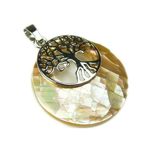28mm Pink Shell Agogo Round Pendant With A Bail For Jewelry Making