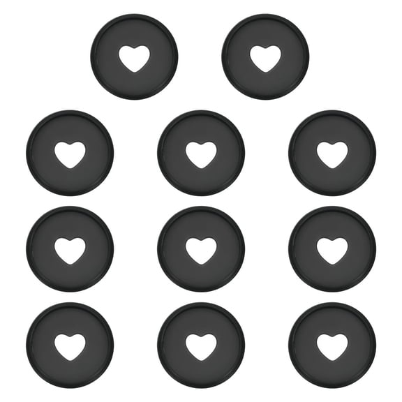 28mm Plastic Book Binding Discs, 11 Pack Discbound Expansion Discs Heart Binder Rings for DIY Notebook Planner, Black