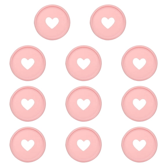 28mm Plastic Book Binding Discs, 11 Pack Discbound Expansion Discs Heart Binder Rings for DIY Notebook Planner, Light Pink